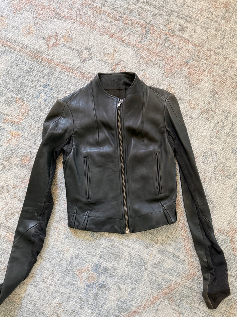 RICK OWENS dark shadow leather jacket